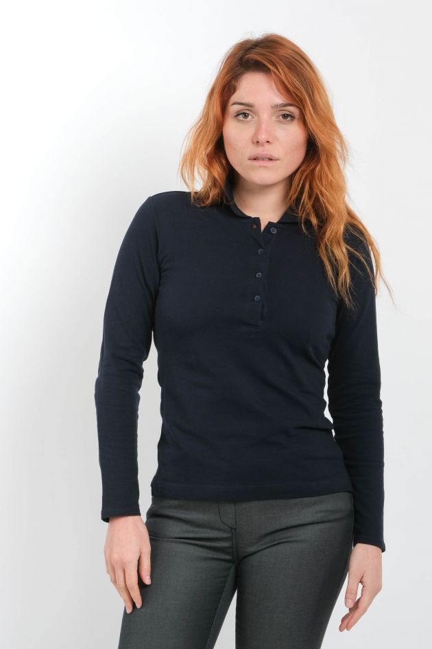 WOMEN'S POLO SHIRT WITH LONG SLEEVES l SAFRANOLA